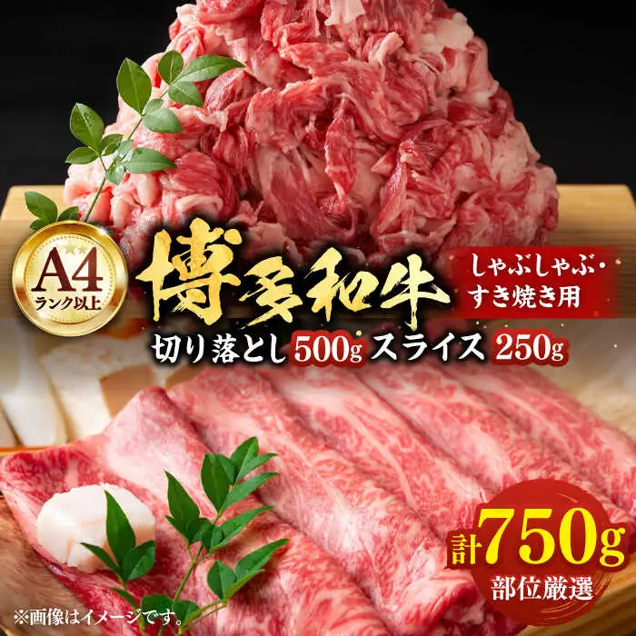 博多和牛 スライス 250g & 切り落とし500g [VBB007] 牛スライス 牛セット
