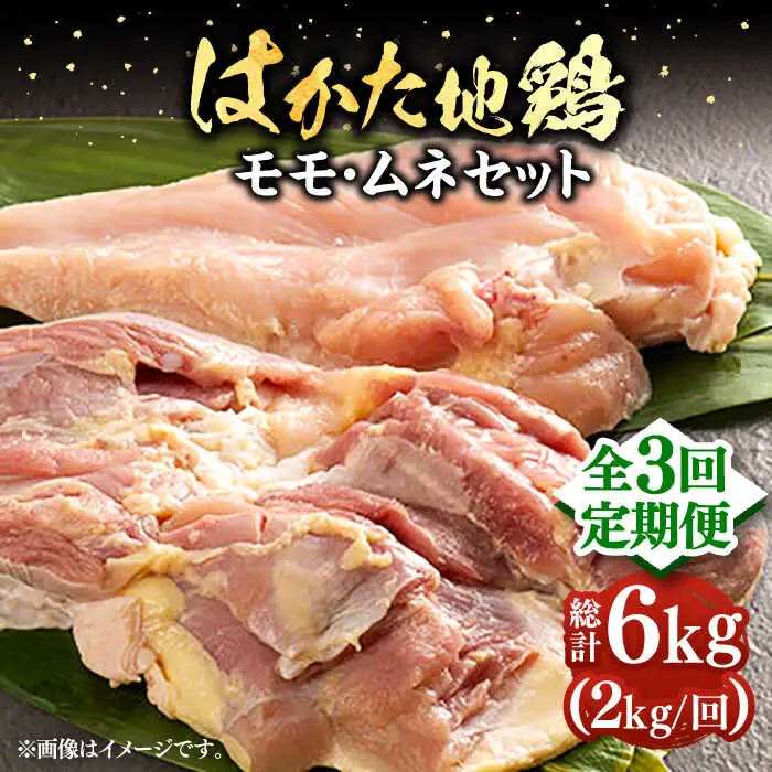 【全3回定期便】はかた地鶏モモムネセット 2kg [VBB058] 地鶏 定期便