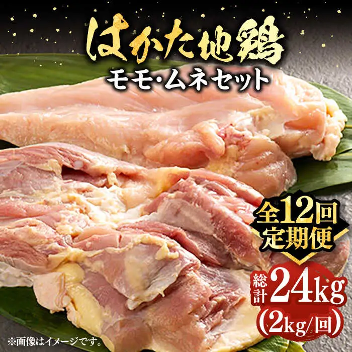 【全12回定期便】はかた地鶏モモムネセット 2kg [VBB060]鶏 鶏肉 もも