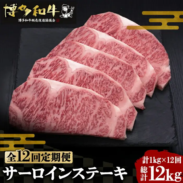 【全12回定期便】博多和牛 サーロイン ステーキ 200g×5枚[VBK022]さーろいん ステーキ