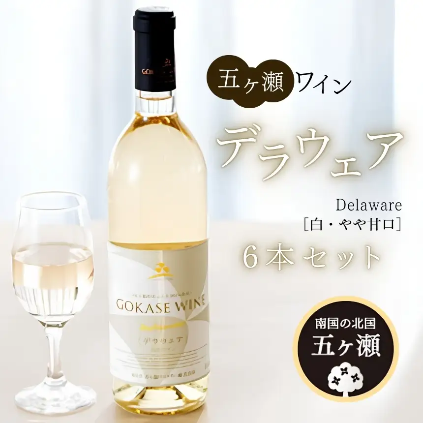 五ヶ瀬ワイン　デラウェア（白・やや甘口）６本セット