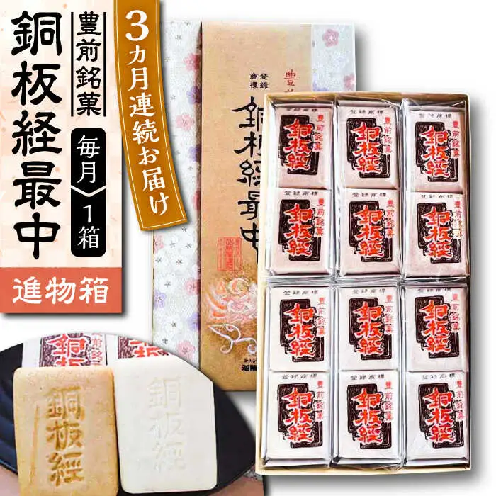 【全3回定期便】【進物箱】銅板経最中 12個入り[VBU011]ギフト 贈り物 和菓子 饅頭
