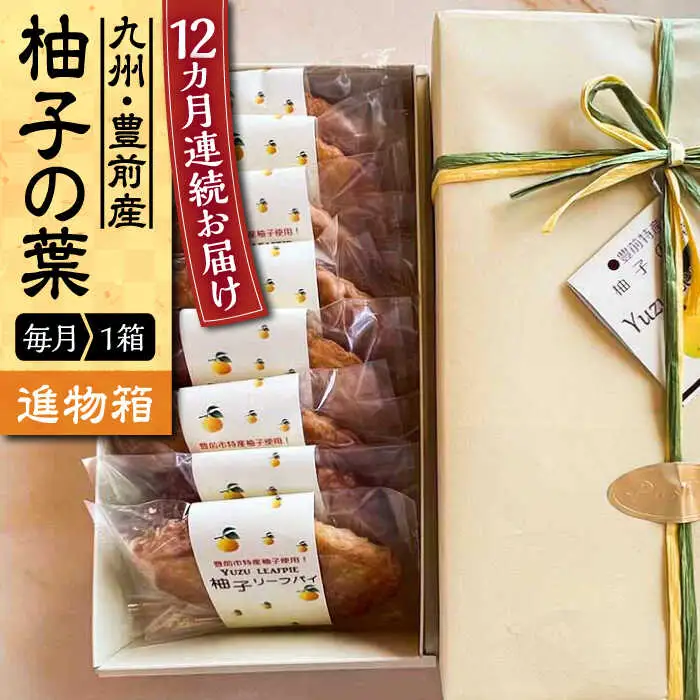 【全12回定期便】【進物箱】柚子の葉 8枚入り[VBU019]ギフト 贈り物 和菓子