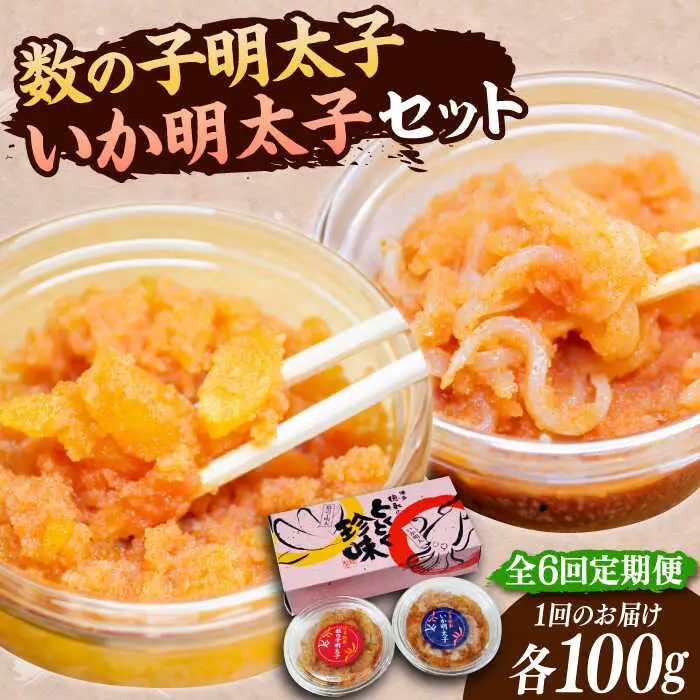 【全6回定期便】数の子明太子&いか明太子セット 各100g [VCL067]