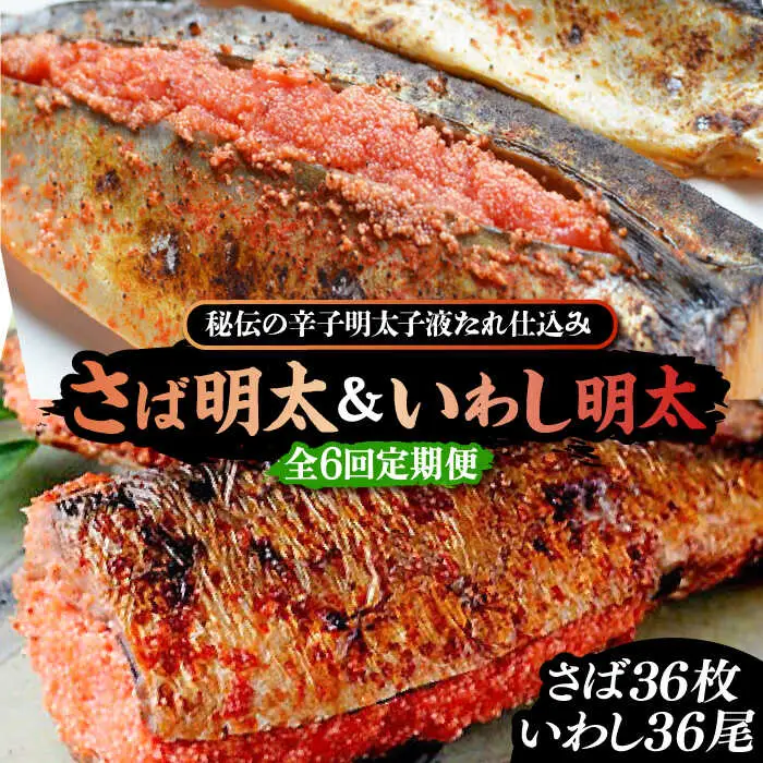 【全6回定期便】さば明太6枚・いわし明太6尾セット[VCL082]