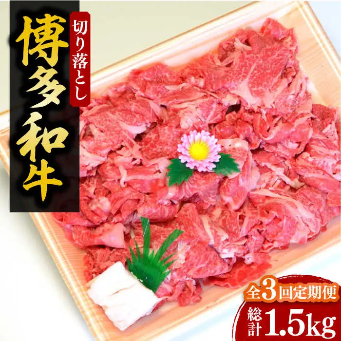 【全3回定期便】【化粧箱入】博多和牛A5〜A4 切り落とし 500g[VCL111]