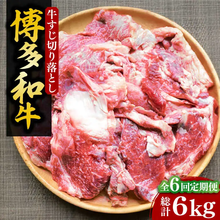 【全6回定期便】【化粧箱入】博多和牛 牛すじ切落し 1kg[VCL115]
