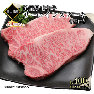 黒毛和牛 サーロインステーキ 約400g （約200g×2パック） 黒毛和牛
