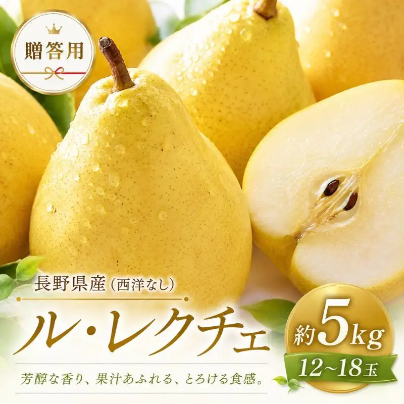 洋梨 長野 贈答用 ル・レクチェ 約5kg （12～18玉） 西洋なし 産地直送 ギフト プレゼント 贈答 贈答品 贈り物 蜜 フルーツ 果物 デザート おやつ 洋ナシ 秋 旬 長野県