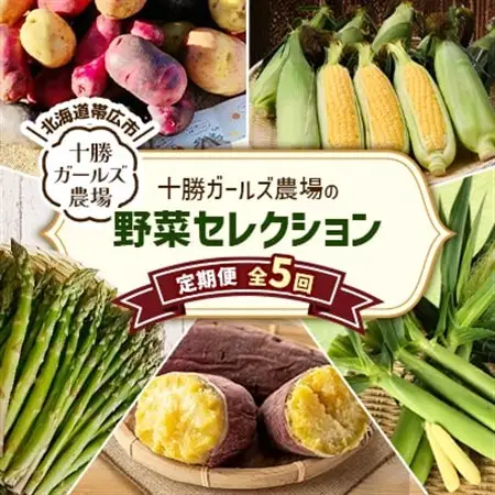 【発送月固定定期便】直送!【北海道を満喫便】十勝ガールズ農場の野菜セレクション全5回_野菜 とうもろこし  トウモロコシ  野菜 アスパラガス    野菜 じゃがいも いも ジャガイモ 馬鈴薯  野菜 さつまいも いも サツマイモ 薩摩芋  定期便 定期便  _【配送不可地域：離島】【4012918】