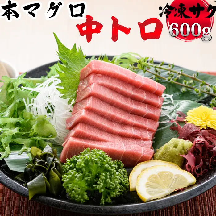 【プロが厳選！】本マグロ 中トロ 600g(冷凍・サク) [0022-0013]