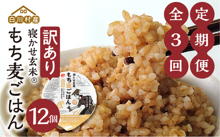 定期便3回お届け 白川村産 寝かせ玄米もち麦ごはん 12個 パックごはん パックご飯 パックライス レトルト 白川郷 こしひかり コシヒカリ 訳あり 訳アリ 常温 防災 こめ コメ 新生活 応援 こだわりの お米 岐阜県 飛騨 高山米穀 45000円[S783]