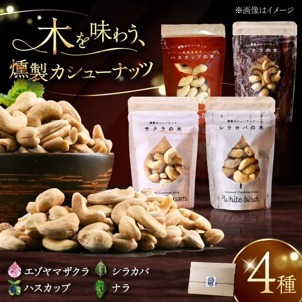 燻製カシューナッツ4種セット 計160g スモーク [AXBX001]