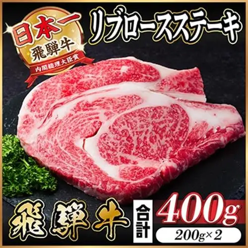 飛騨牛　リブロースステーキ　400g(200g×2枚)　黒毛和牛　A4～A5等級_肉 ステーキ 牛肉 ビーフステーキ  肉 飛騨牛 牛肉 うし ビーフ_【配送不可地域：離島】【1487348】