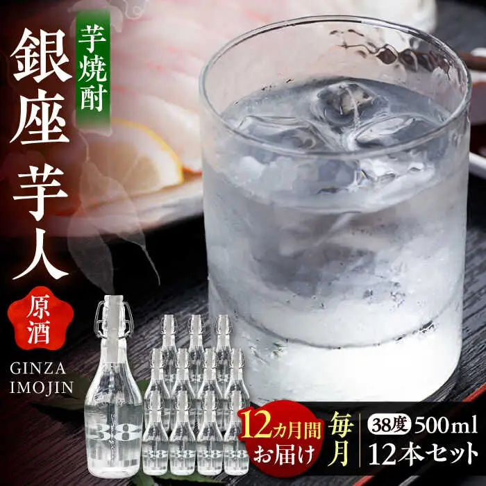 【全12回定期便】芋焼酎 銀座芋人 （原酒） 500ml×12本（38度）[VDA023] 焼酎 酒 いも焼酎