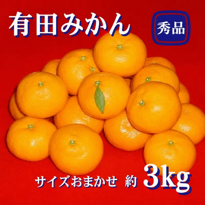 紀州 有田 みかん 秀品 3kg（L・M・Sサイズおまかせ） ※2026年11月下旬〜2027年1月中旬頃発送予定  ※北海道・沖縄・離島への配送不可 【sml004-r-3A】