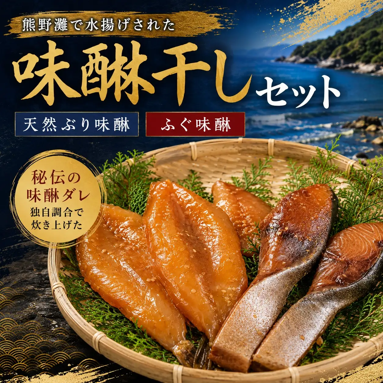 熊野灘　味醂干しセット　天然ぶり味醂　ふぐ味醂【uosk0017】