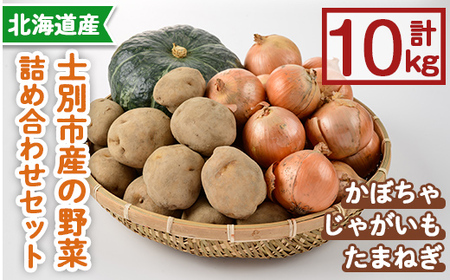 野菜詰め合わせ 10kg じゃがいも たまねぎ かぼちゃ 2025年10月中旬以降順次発送 【士別農園】B7055