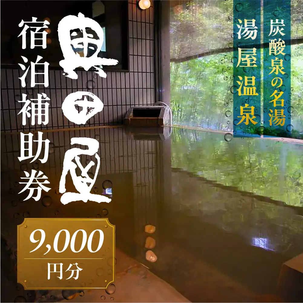 湯屋温泉 【奥田屋】宿泊補助券（9,000円分）【a028-3】
