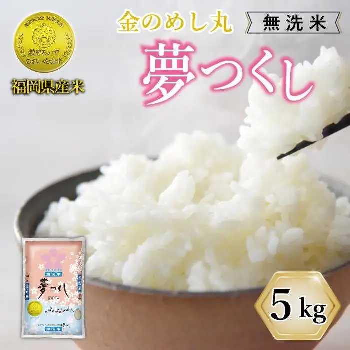 令和7年米 福岡県産 米 【無洗米】金のめし丸夢つくし 5kg | 無洗米 5kg お米 こめ 白米 ライス ブランド米