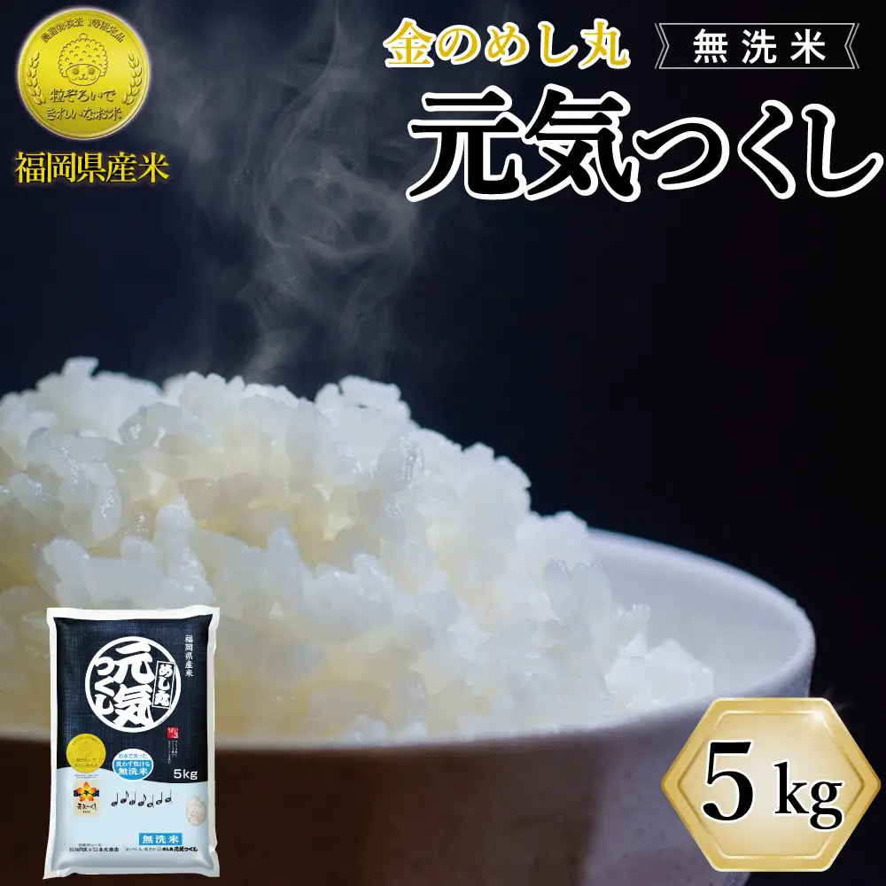 令和7年米 福岡県産 米 【無洗米】金のめし丸元気つくし 5kg | 無洗米 5kg お米 こめ 白米 ライス ブランド米