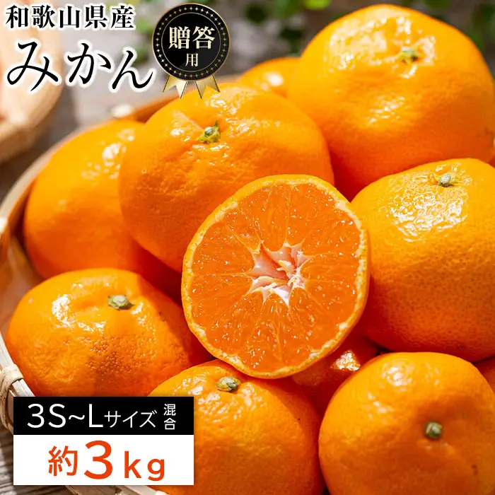 和歌山県産 糖度 12.5度以上 秀品 贈答用 みかん 3kg 3S ～ Lサイズ混合 【NY1w】