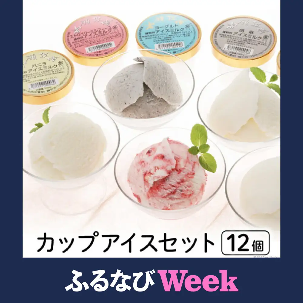 【ふるなびWEEK対象】 カップアイス12個セット