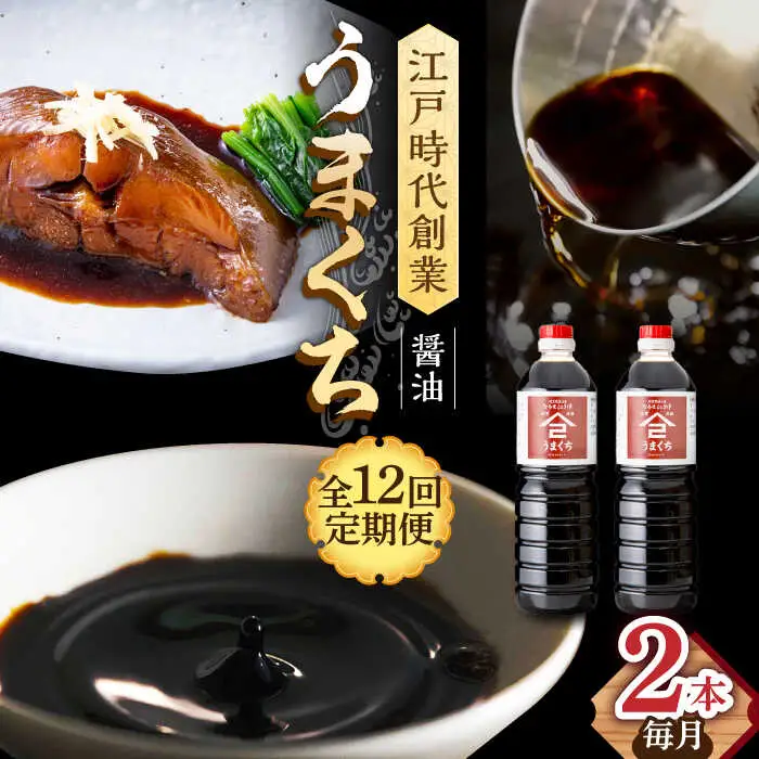 【12回定期便】なるせみそ・しょうゆ うまくち醤油 1L×2本 /角味噌醤油 [UAX034] 醤油