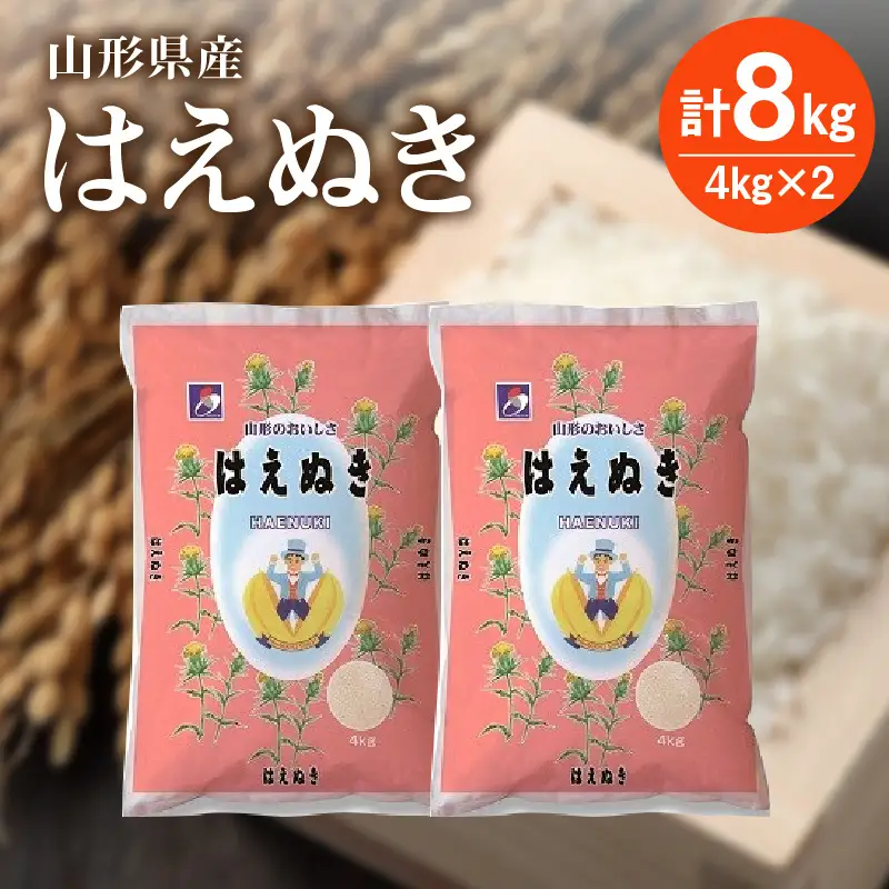 令和７年産 はえぬき８ｋｇ（４ｋｇ×２袋）　0059-2523