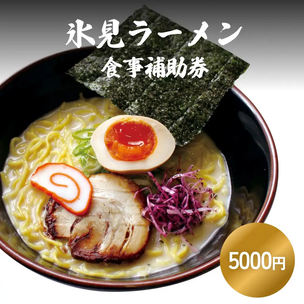 氷見ラーメン 氷見本店 食事補助券 5,000円分 富山県 氷見市 ラーメン 観光 ランチ 食事 ご当地 チケット クーポン