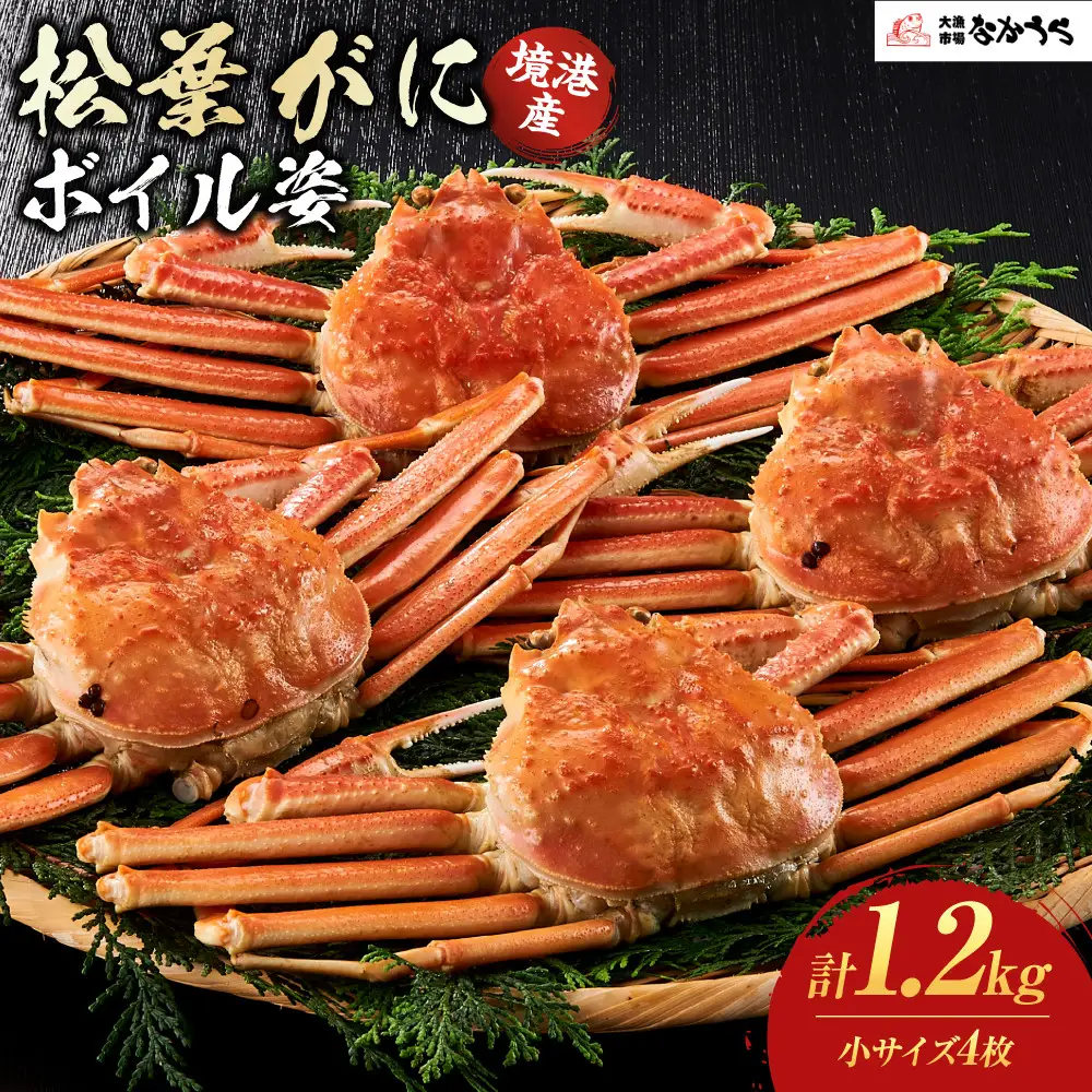 境港産松葉がにボイル姿  計1.2kg（小サイズ4枚）