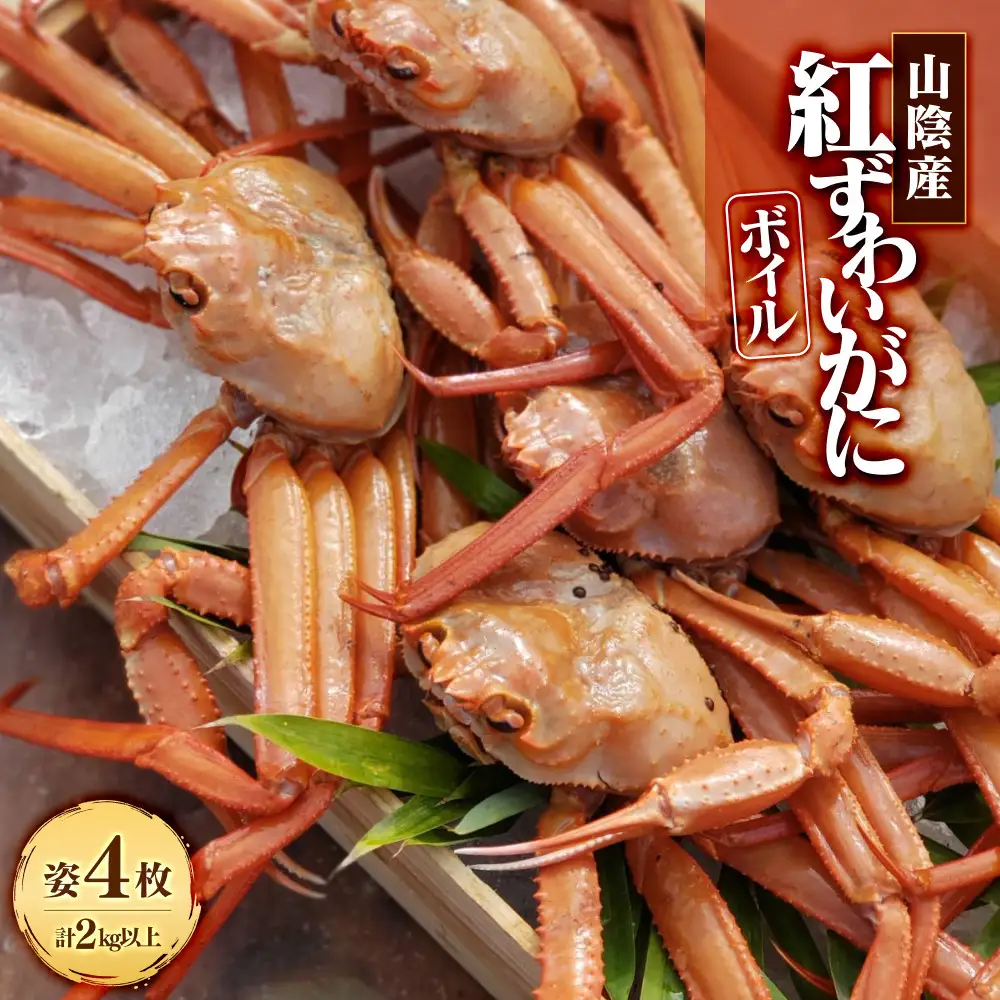 ＜7～8月配送不可＞山陰産！ボイル紅ずわいがに(姿4枚・計2kg以上)