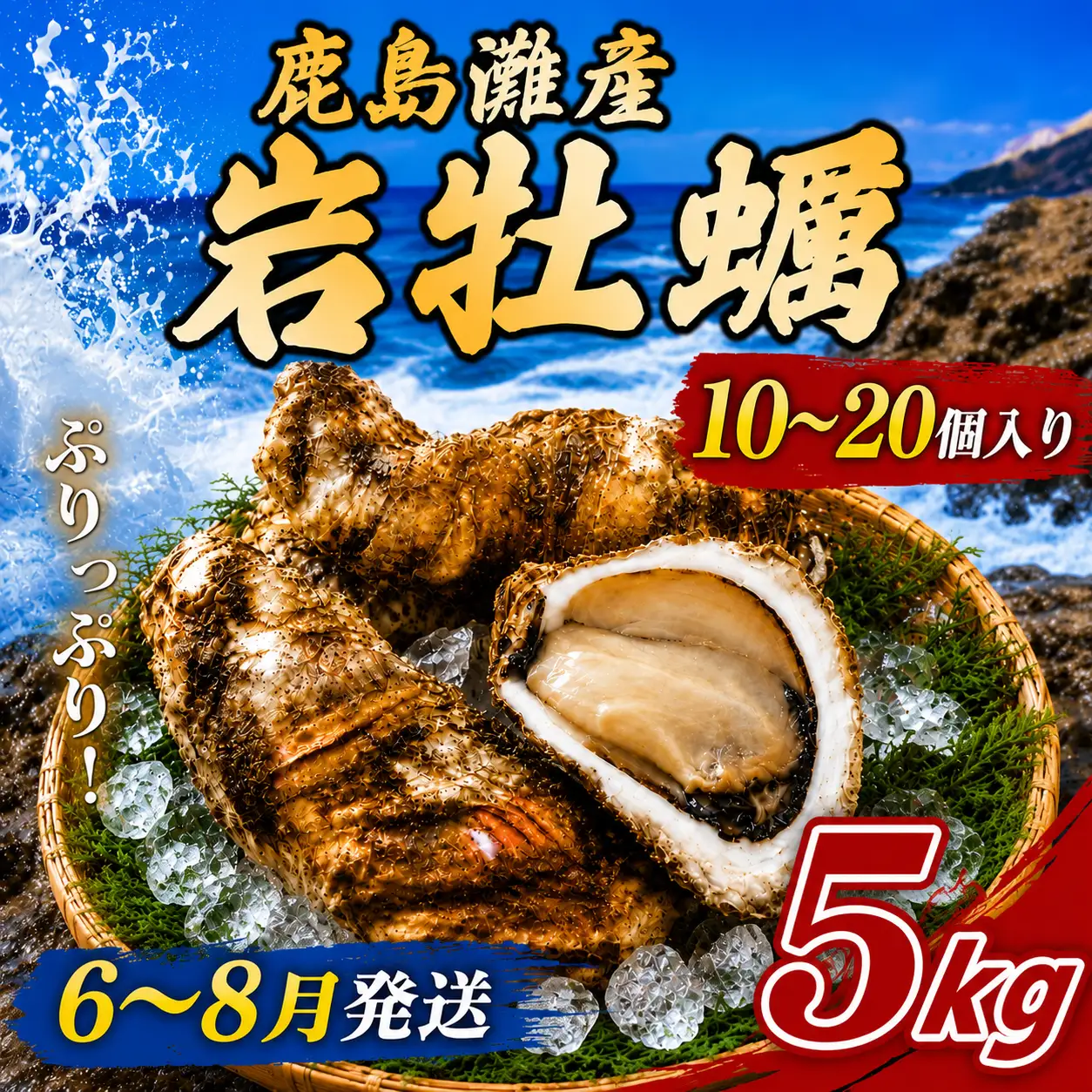 牡蠣 岩牡蠣 5㎏ 10～20個 海産物 天然岩牡蠣 産地直送 国産 茨城県 鹿嶋市