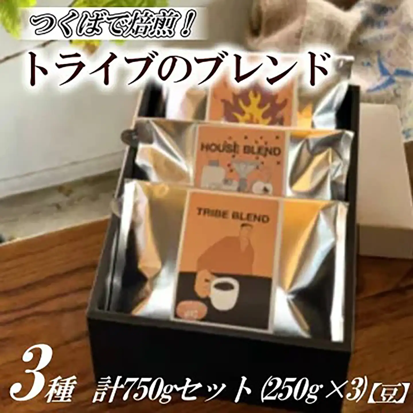 つくばで焙煎 トライブのブレンド3種 計750gセット(250g×3)[豆]