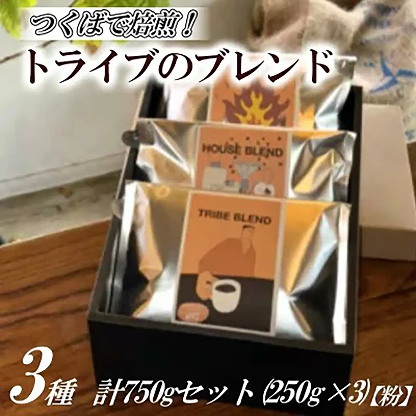 つくばで焙煎 トライブのブレンド3種 計750gセット(250g×3)[粉]