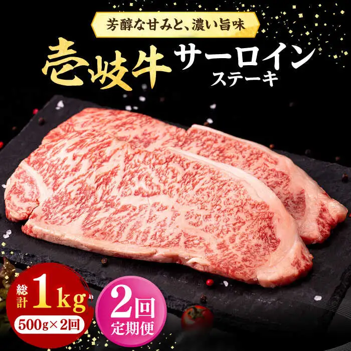 【全2回定期便】 壱岐牛 サーロインステーキ 500g（250g×2枚）《壱岐市》【株式会社イチヤマ】 肉 牛肉 サーロイン ステーキ 焼肉 BBQ [JFE109]