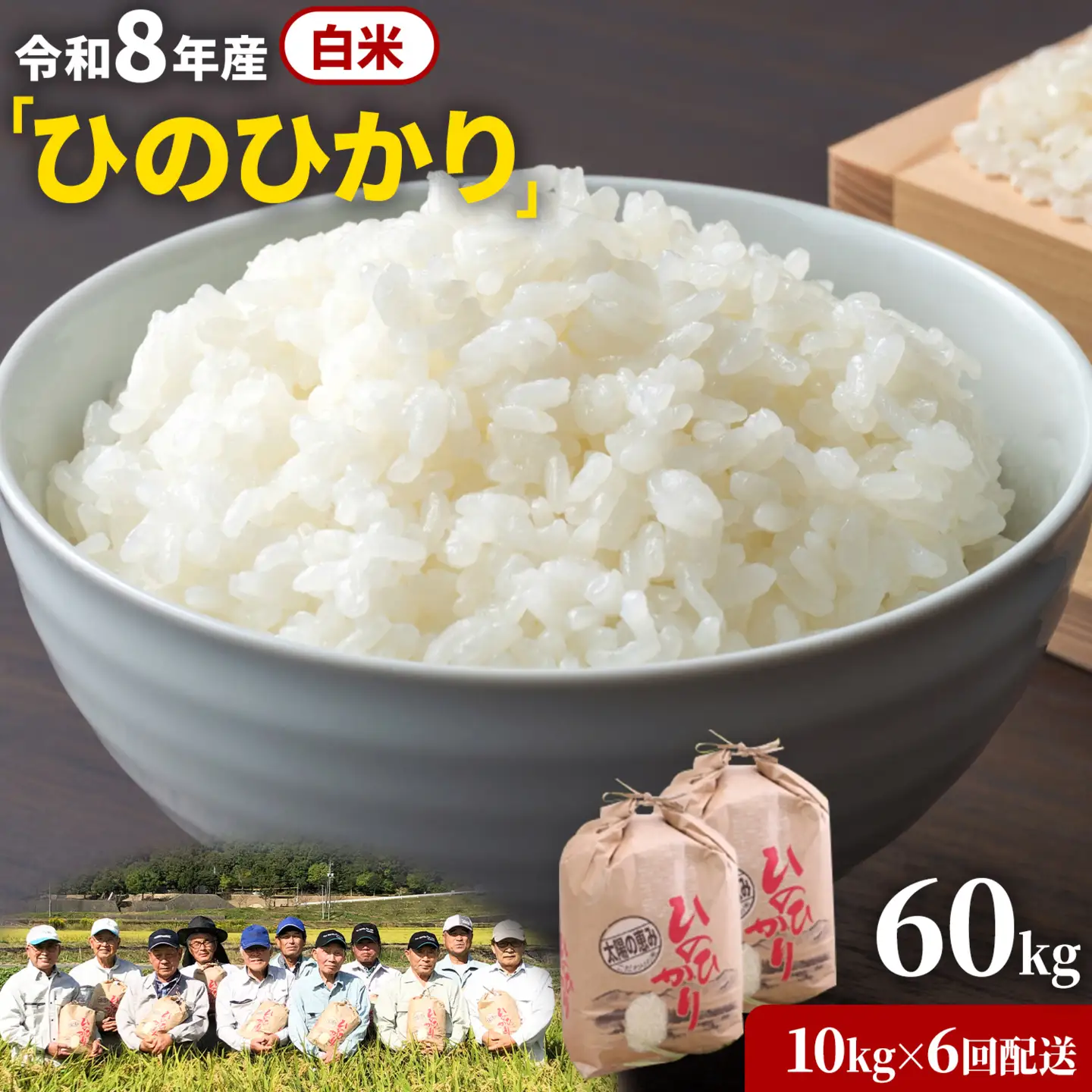 白米 8年産 ひのひかり 60kg 太陽の恵み 米