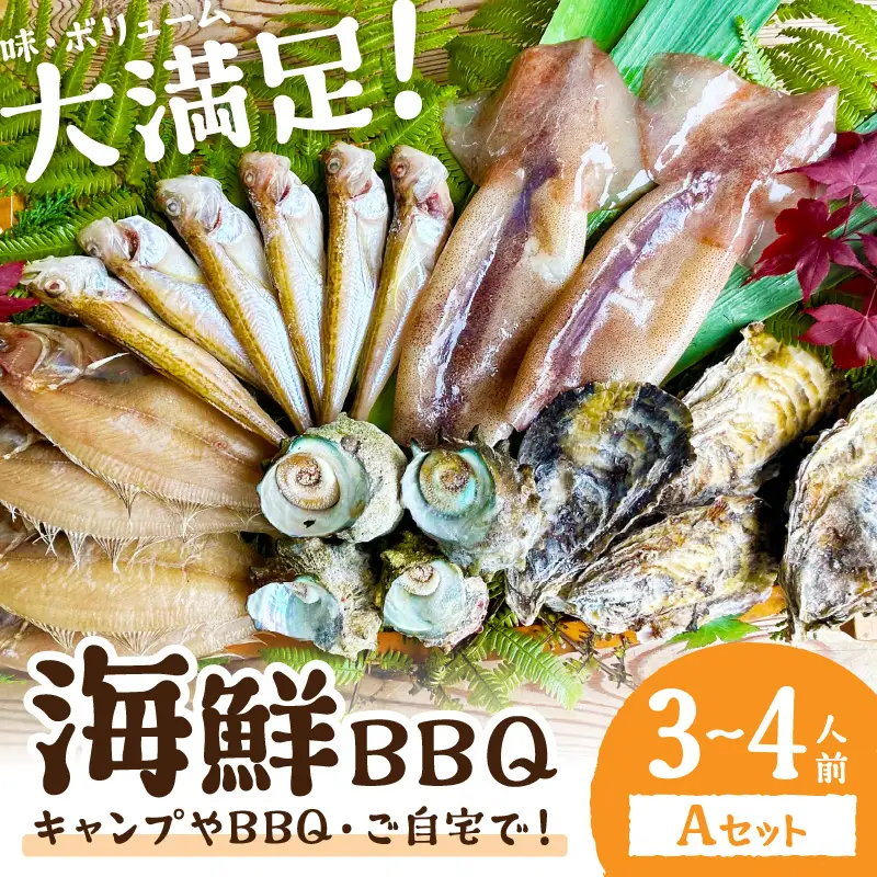 大満足！京丹後・海鮮BBQ　Aセット　5種20品（3～4人前）（2026年4月中旬～発送） 魚介類 さざえ 蠑螺 カキ かき いか バーベキュー ばーべきゅー きゃんぷ アウトドア あうとどあ 個包装 冷凍 送料無料