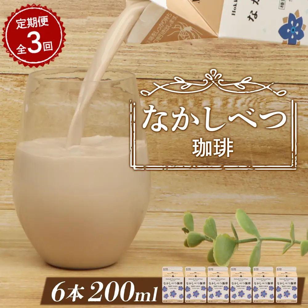 【定期便：全3回】北海道なかしべつ珈琲 200ml×６個【1402801】