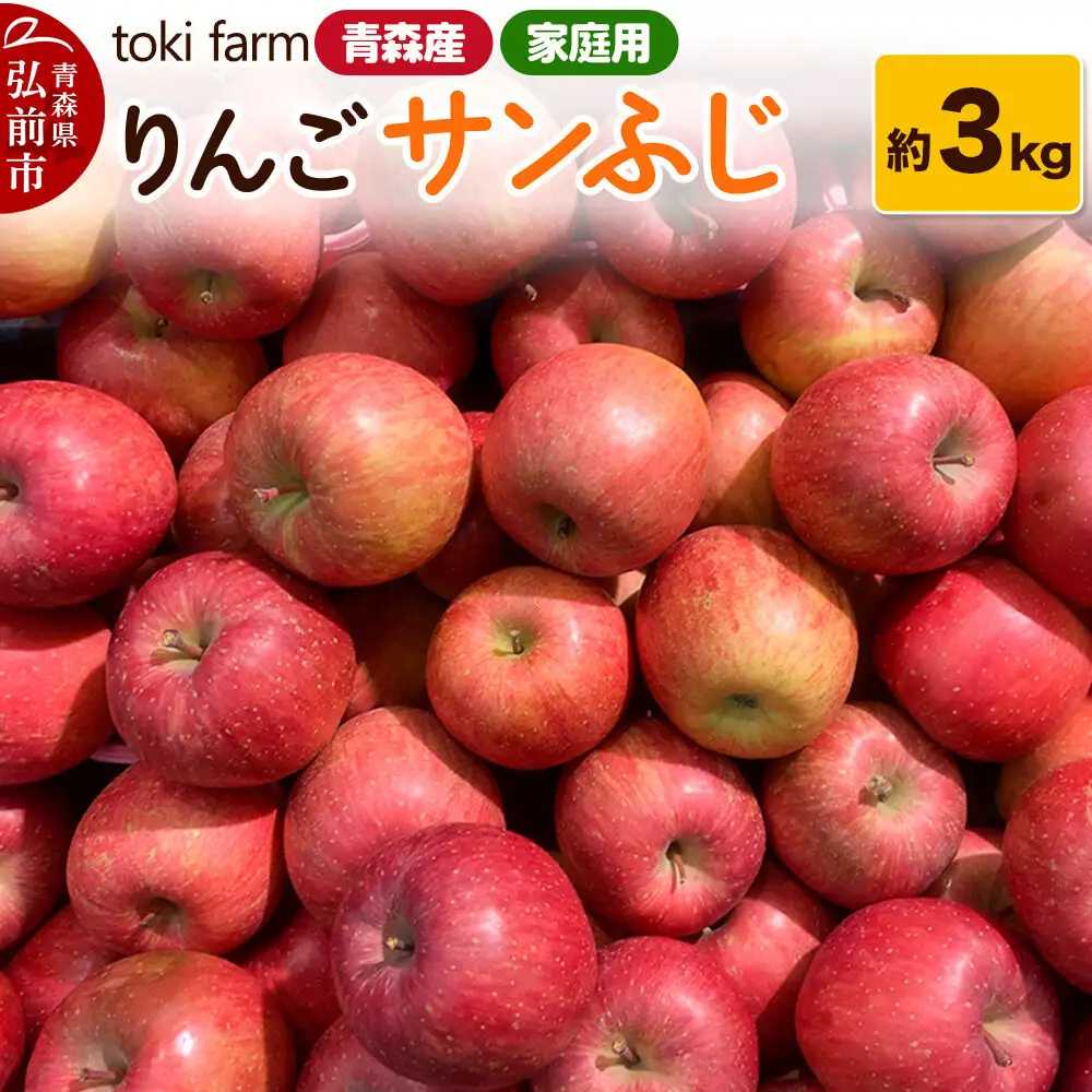 【26年11月中旬～発送】りんご サンふじ 約3kg（8～12玉程度）家庭用 toki farm