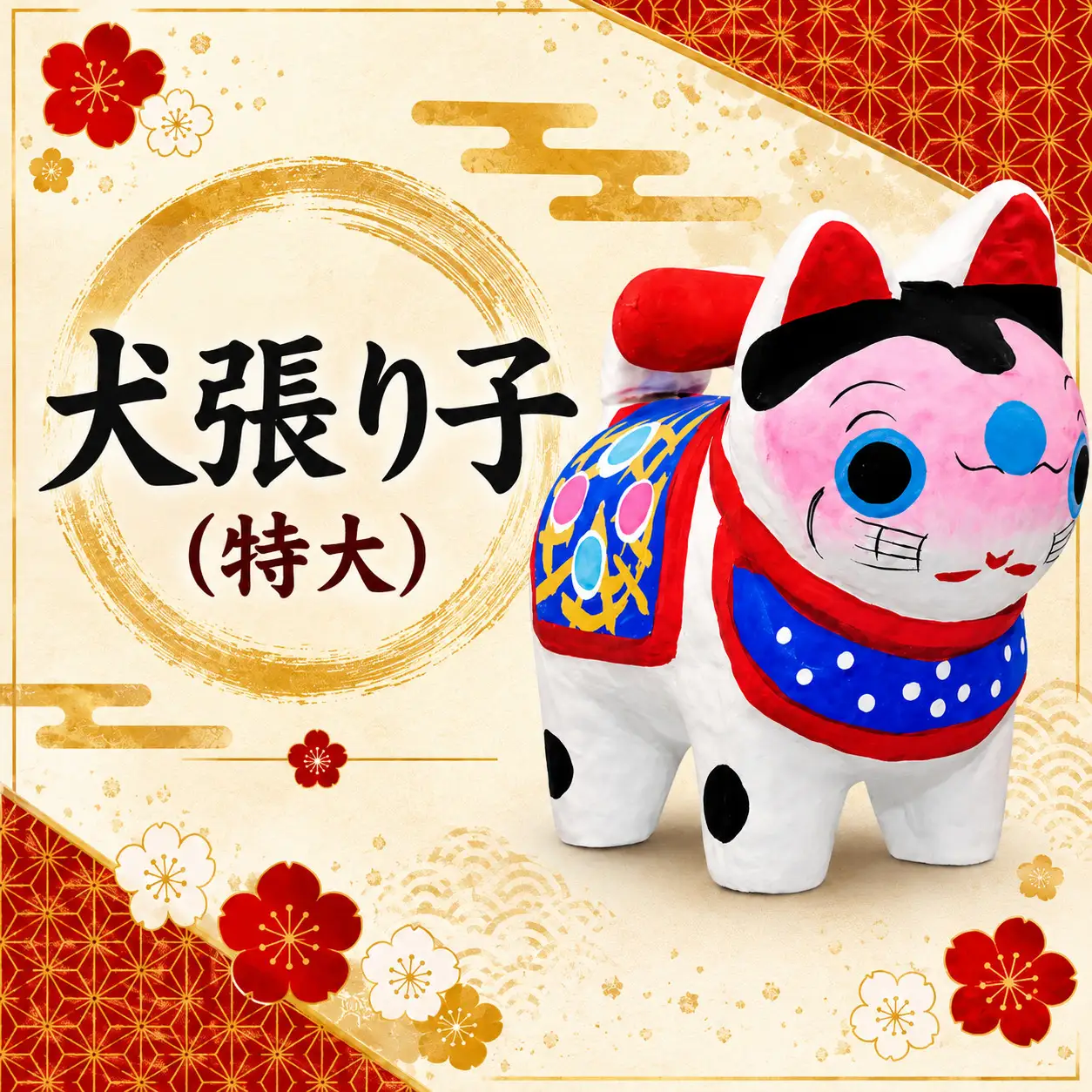 犬張り子（特大） | いぬ 張り子 伝統玩具 疫病除け 黄疸除け 雑貨 伝統 民芸品 工芸品 埼玉県 越谷市