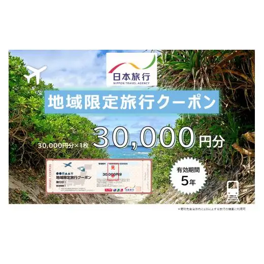 JT002　沖縄県宮古島市　日本旅行　地域限定旅行クーポン30,000円分
