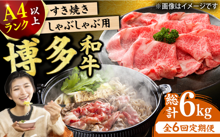 【6回定期便】しゃぶしゃぶすき焼き用（ロース肉・モモ肉・ウデ肉）1kg（500g×2p）[AFBO036]