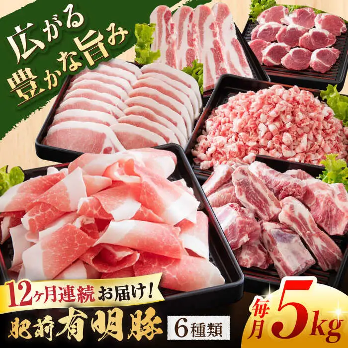 【定期便】 豚肉 6種セット 総計60kg NAS106 豚肉 全12回