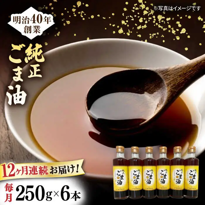 【定期便】 ごま油 250g×6本 NBE112 ごま油 全12回