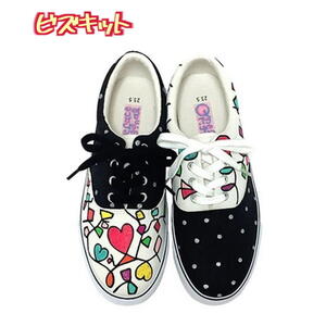 手描きスニーカー「ビズキット」アシンメトリー 2E 22.0～28.0cm ハンドペイント レディース メンズ カジュアルシューズ おすすめ おしゃれ 大人かわいい オリジナル