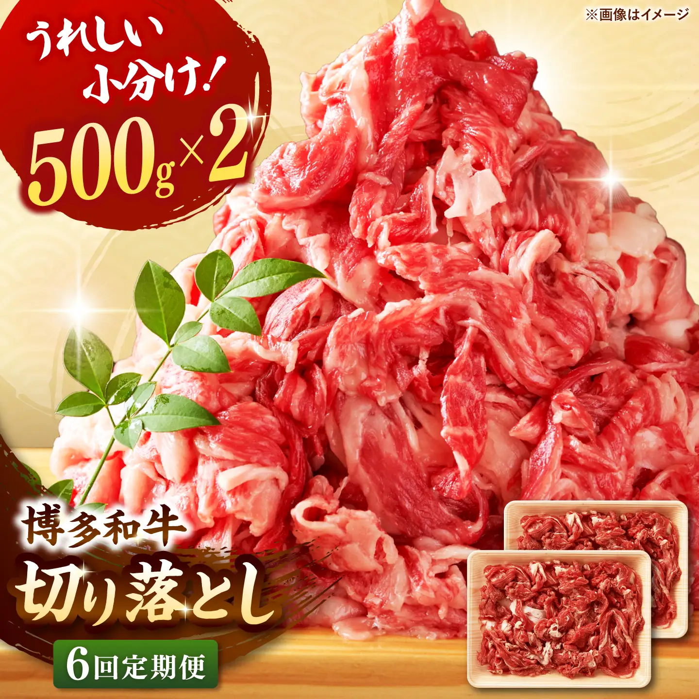 【全6回定期便】【たっぷり大容量！】博多和牛 切り落とし 1000g(500ｇ×2Ｐ） 桂川町/株式会社 MEAT PLUS [ADAQ015] 博多和牛 肉 牛肉 切り落とし 牛切り落とし 冷凍 定期便