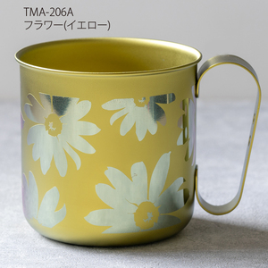 チタン製デザインマグカップ フラワー(イエロー) 320ml