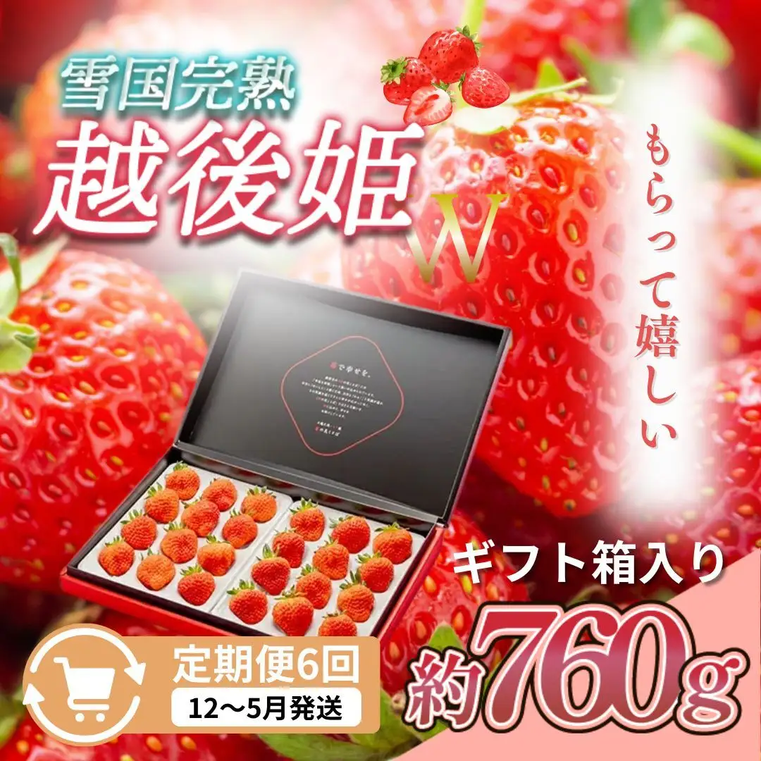 【先行予約】越後姫 いちご定期便 ダブル 越後姫 約760g×6回