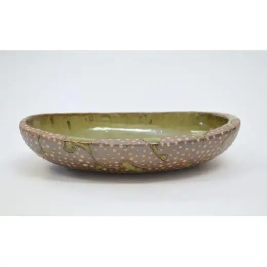 釉彩オーバル鉢 和食器 深皿 楕円皿 陶芸品《受注制作》楕円鉢 皿 深皿 和食器 おしゃれ モダン カレー皿 パスタ皿 手作り 陶芸 陶器 陶芸作家